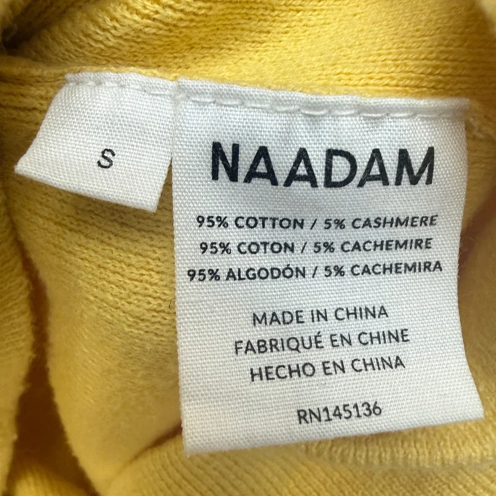 Naadam Sweatshirt Jogger Set Women S Yellow Cotton Cashmere 2 Piece Loungewear - Picture 4 of 16